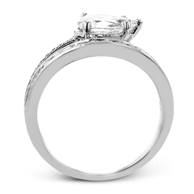 Simon G. Pave Fancy Split Shank Engagement Ring in 18K White Gold