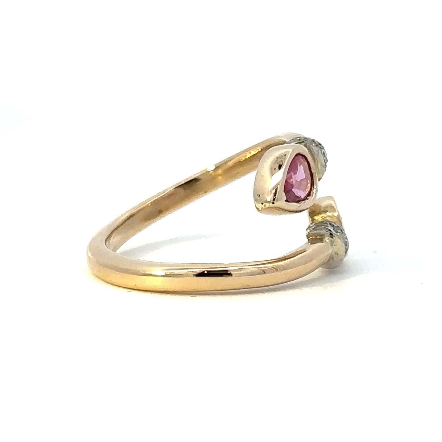 Open Shank Sapphire Ring in 14K Yellow & White Gold