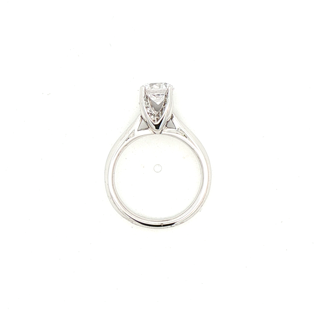 Verragio Solitaire Pave Engagement Ring in 18k White Gold