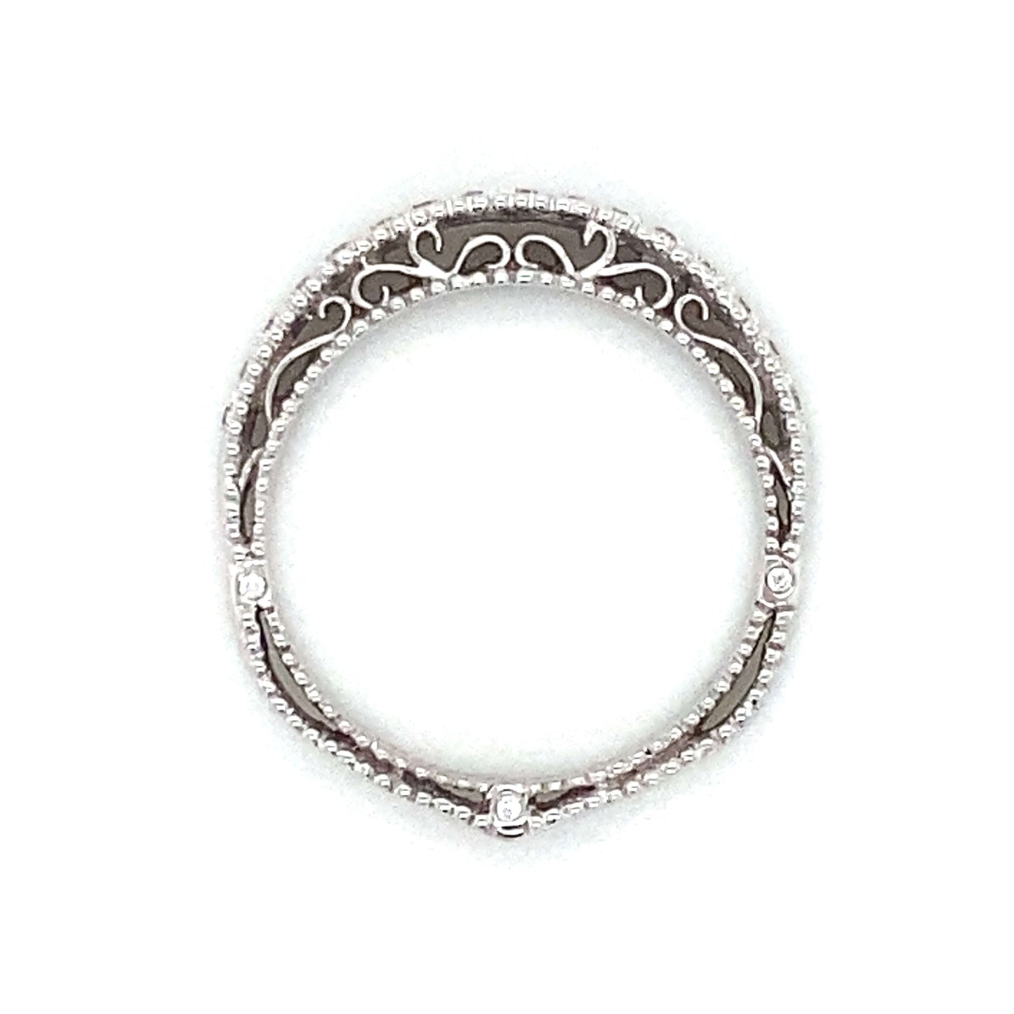 Verragio Milgrain Wedding Ring in 18K White Gold