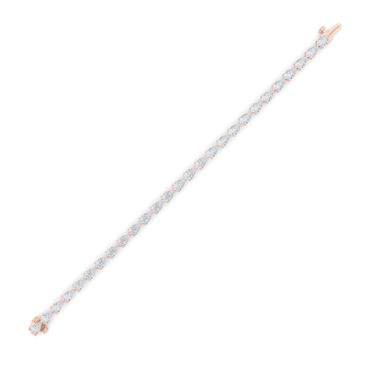 7CTW Pear Lab-Grown Diamond Prong Fancy Line Bracelet 28 Stones