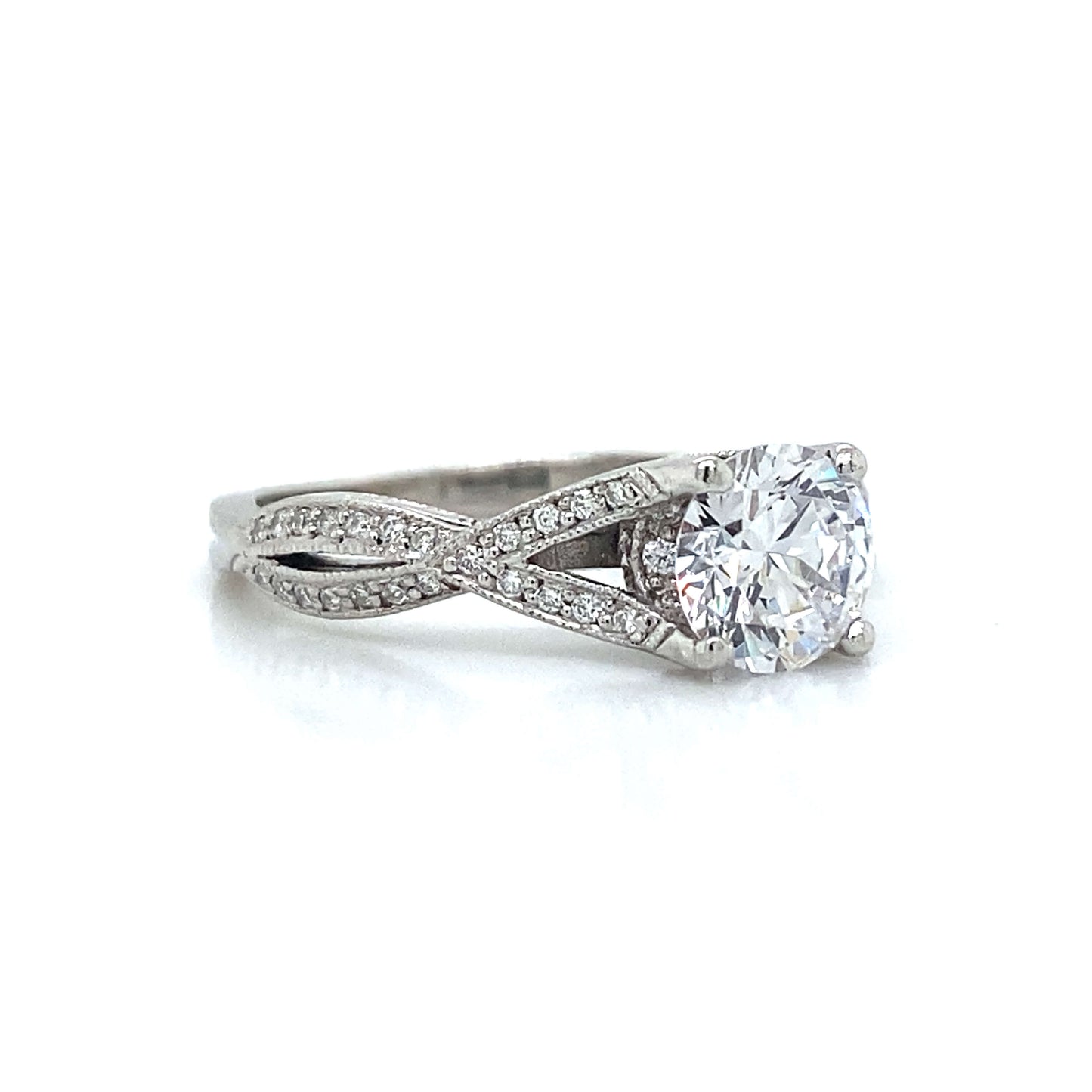 Tacori Pave Twisted Shank in Platinum