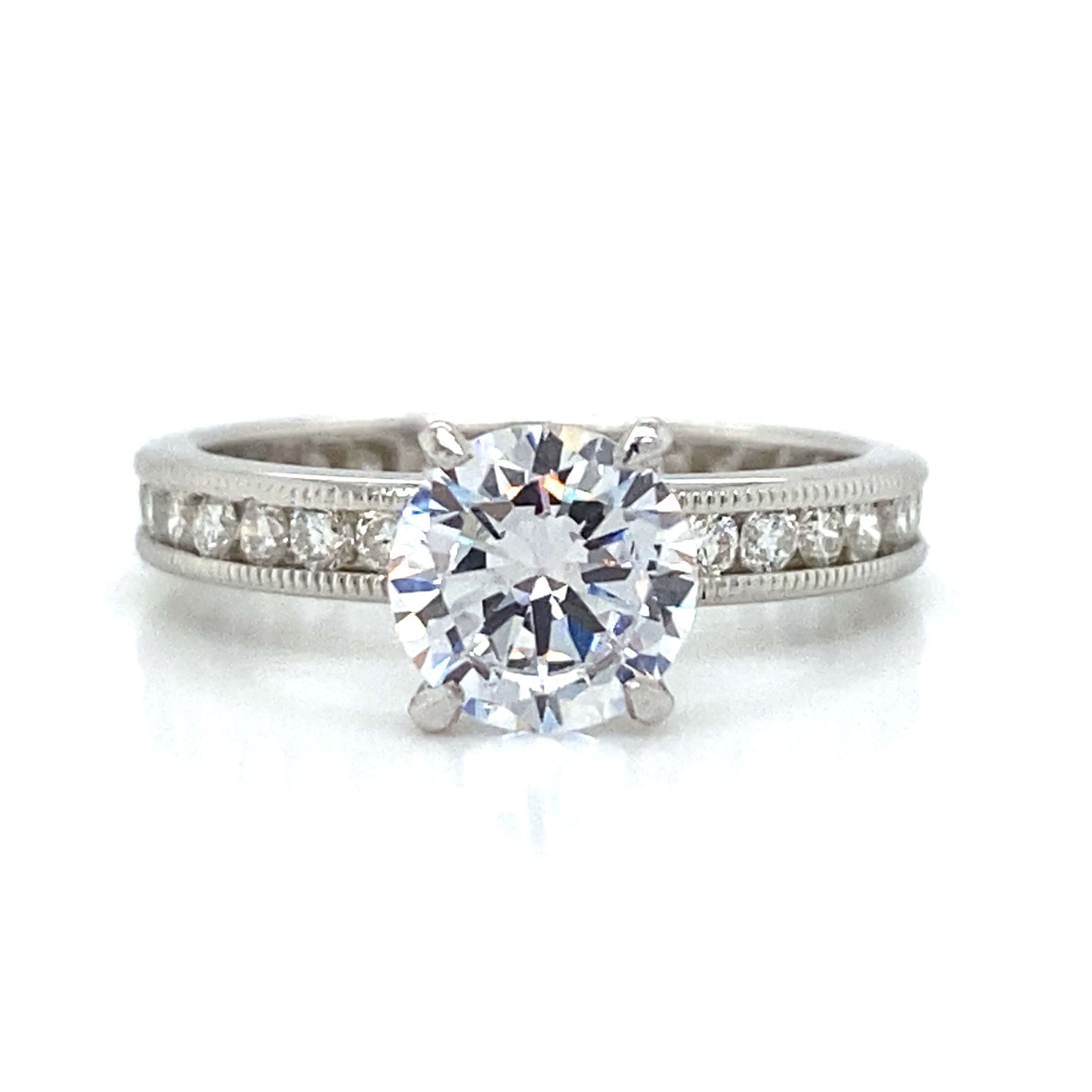 Side Stone Eternity Bridal Set in Platinum