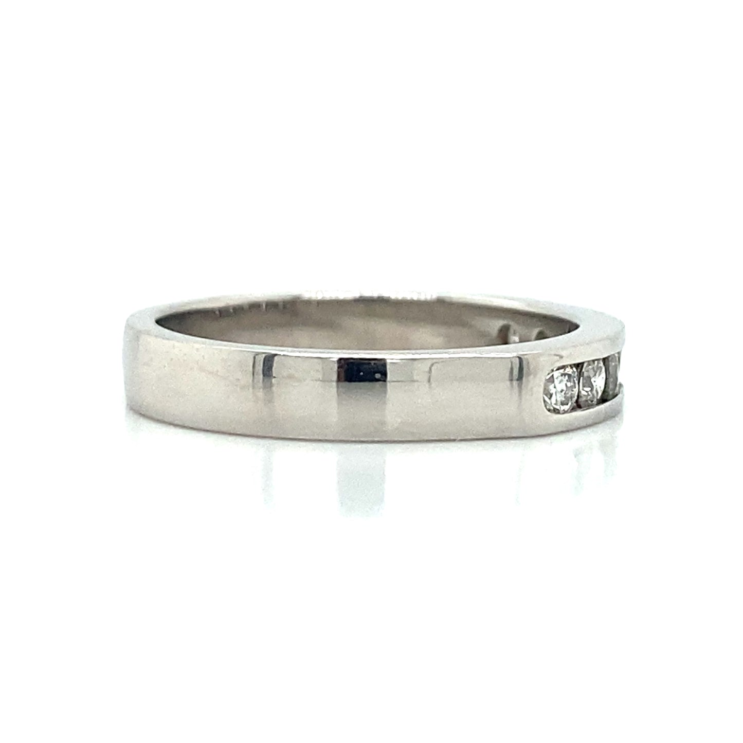 Channel Set Wedding Ring in 14K White Gold