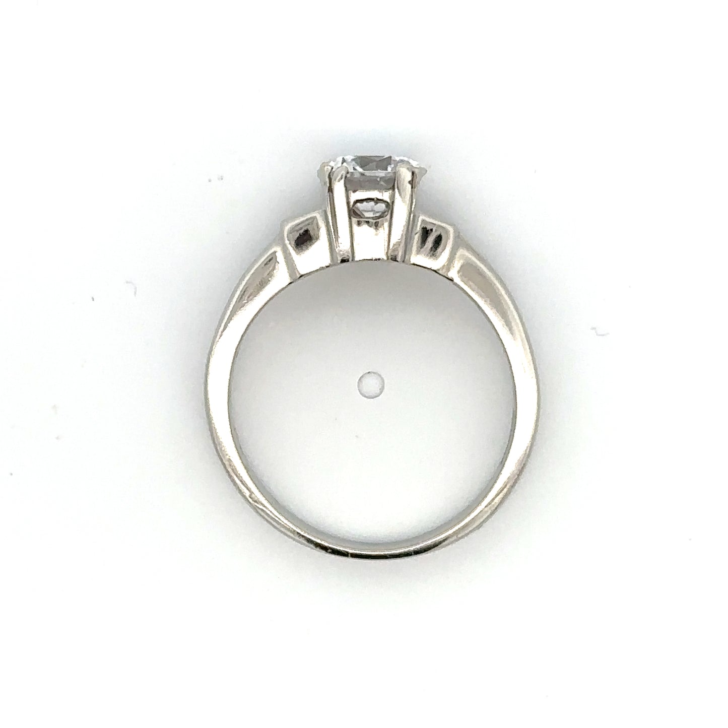 Three Stone Princess Shaped Engagement Ring in Platinum