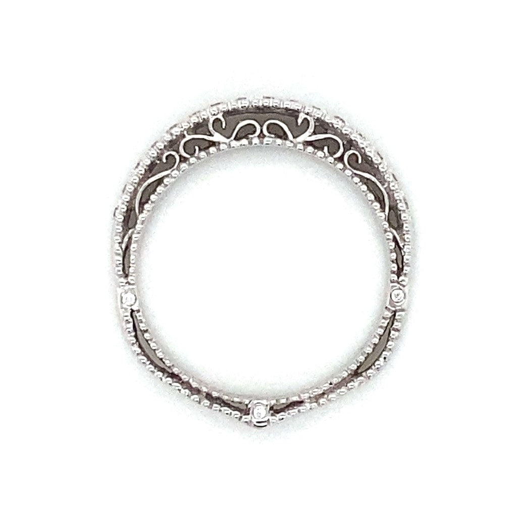 Verragio Milgrain Wedding Ring in 18K White Gold
