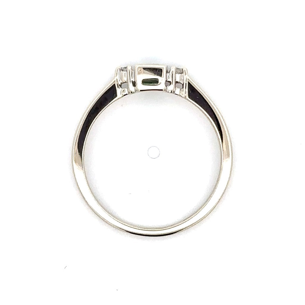 Columbian Emerald Ring in 10K White Gold