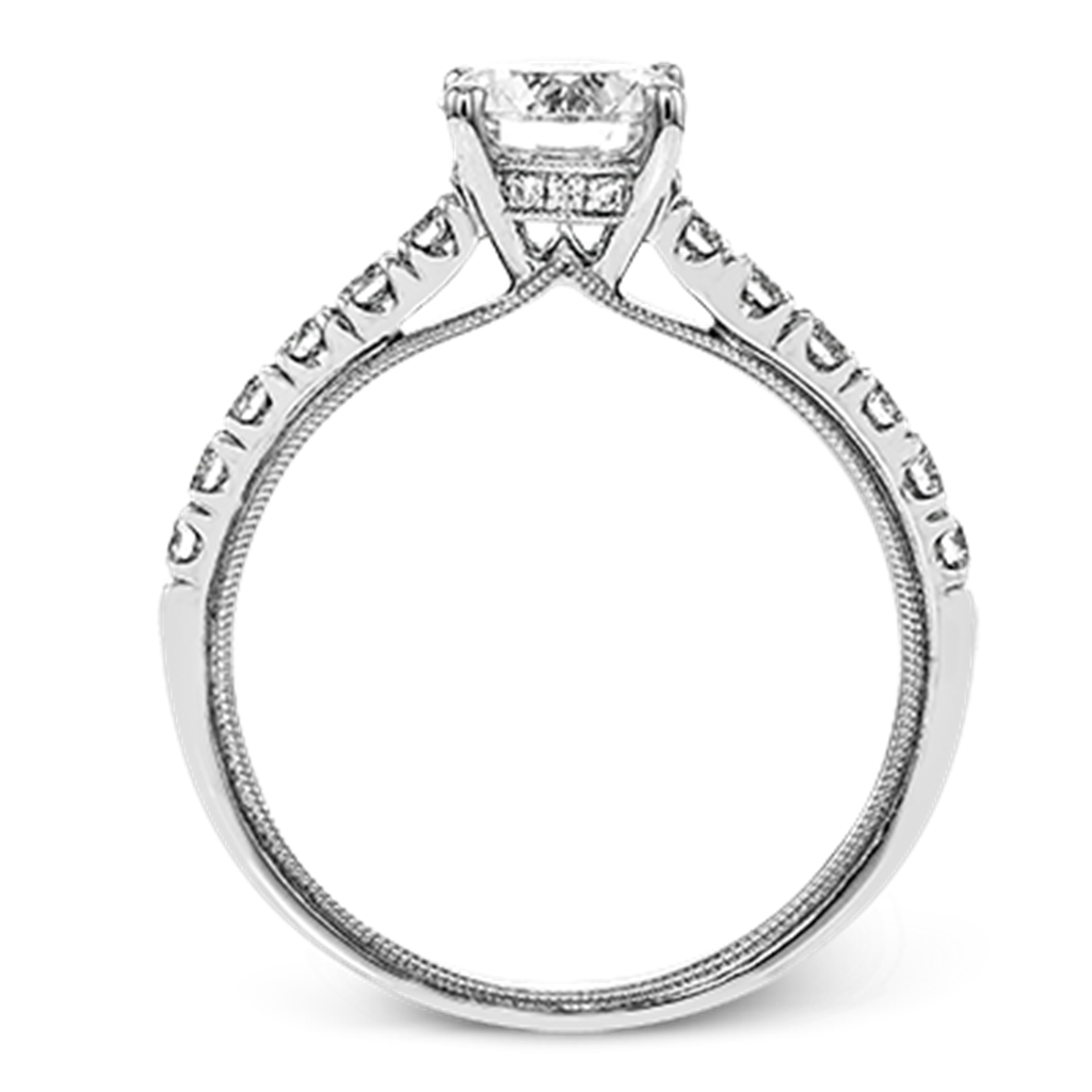 18K White Gold Round Diamond Engagement Ring