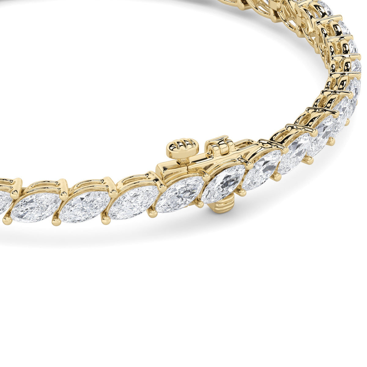 13CTW Marquise Lab-Grown Diamond Prong Fancy Bracelet 33 Stones