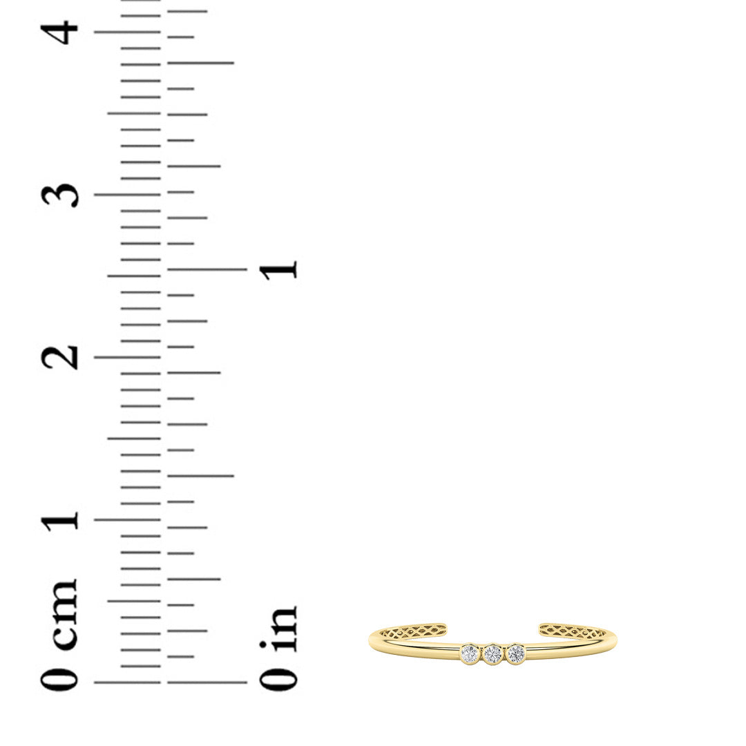 0.75CTW Round Lab-Grown Diamond Bezel Bracelet 3 Stones