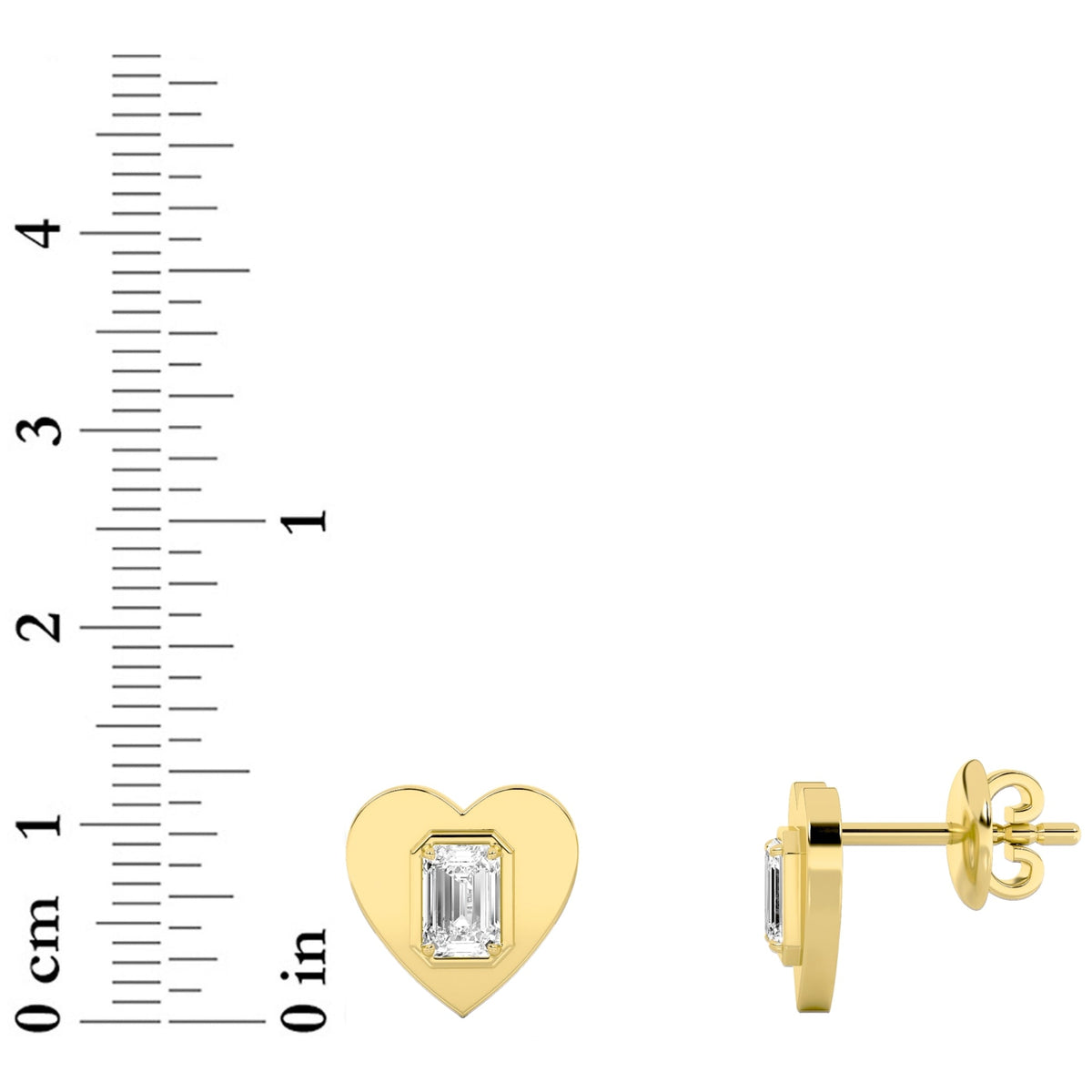 1CTW Emerald Lab-Grown Diamond Prong Heart Stud Earrings 2 Stones
