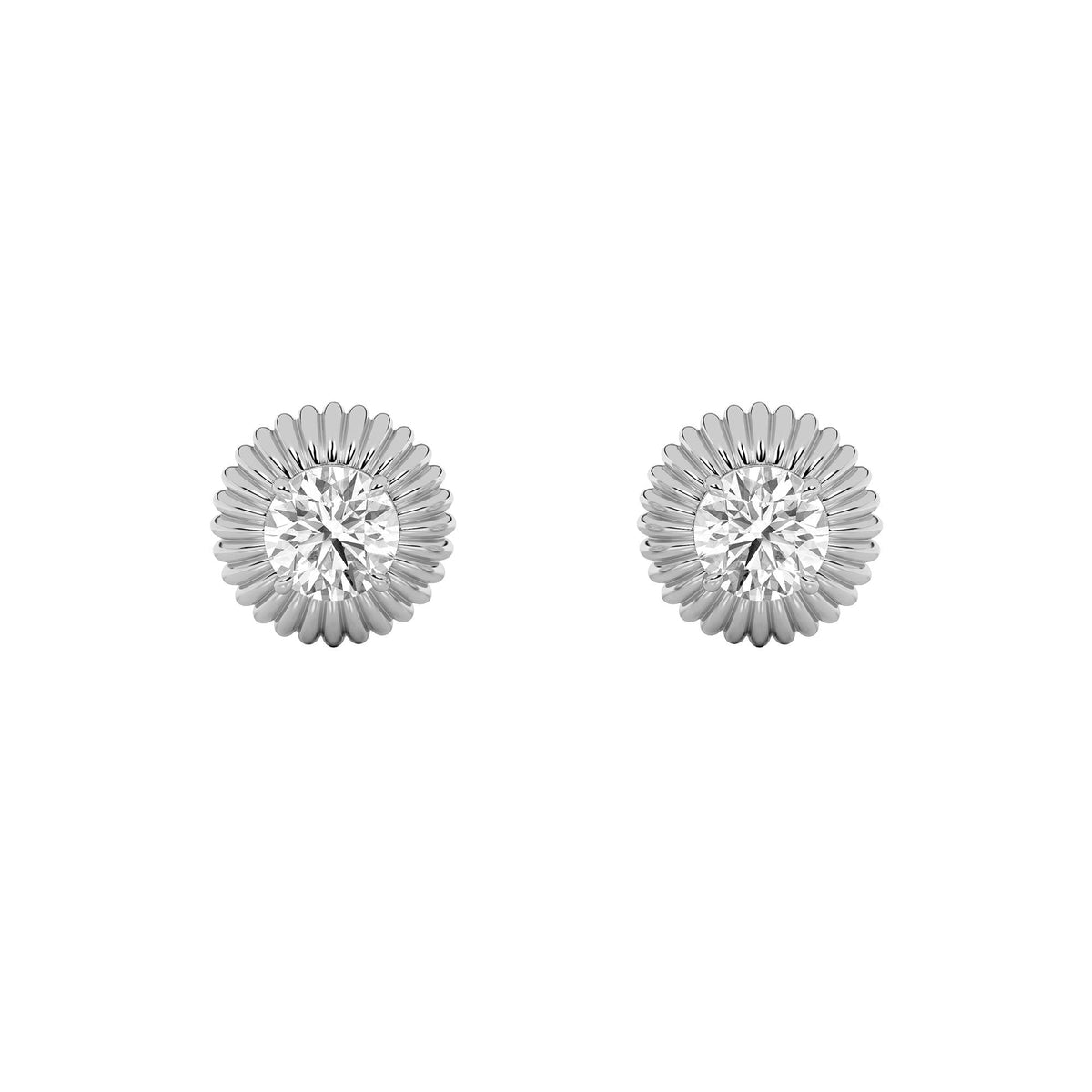 2CTW Round Lab-Grown Diamond Prong Vintage Inspired Stud Earrings 2 Stones
