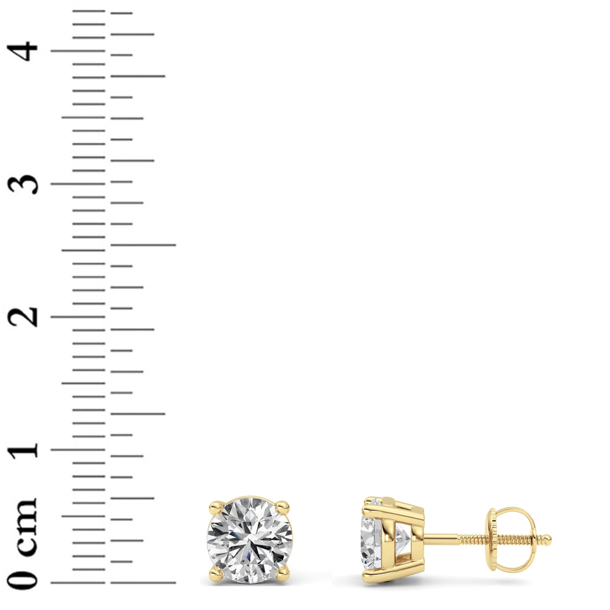 2CTW Round Lab-Grown Diamond Stud Earrings 2 Stones