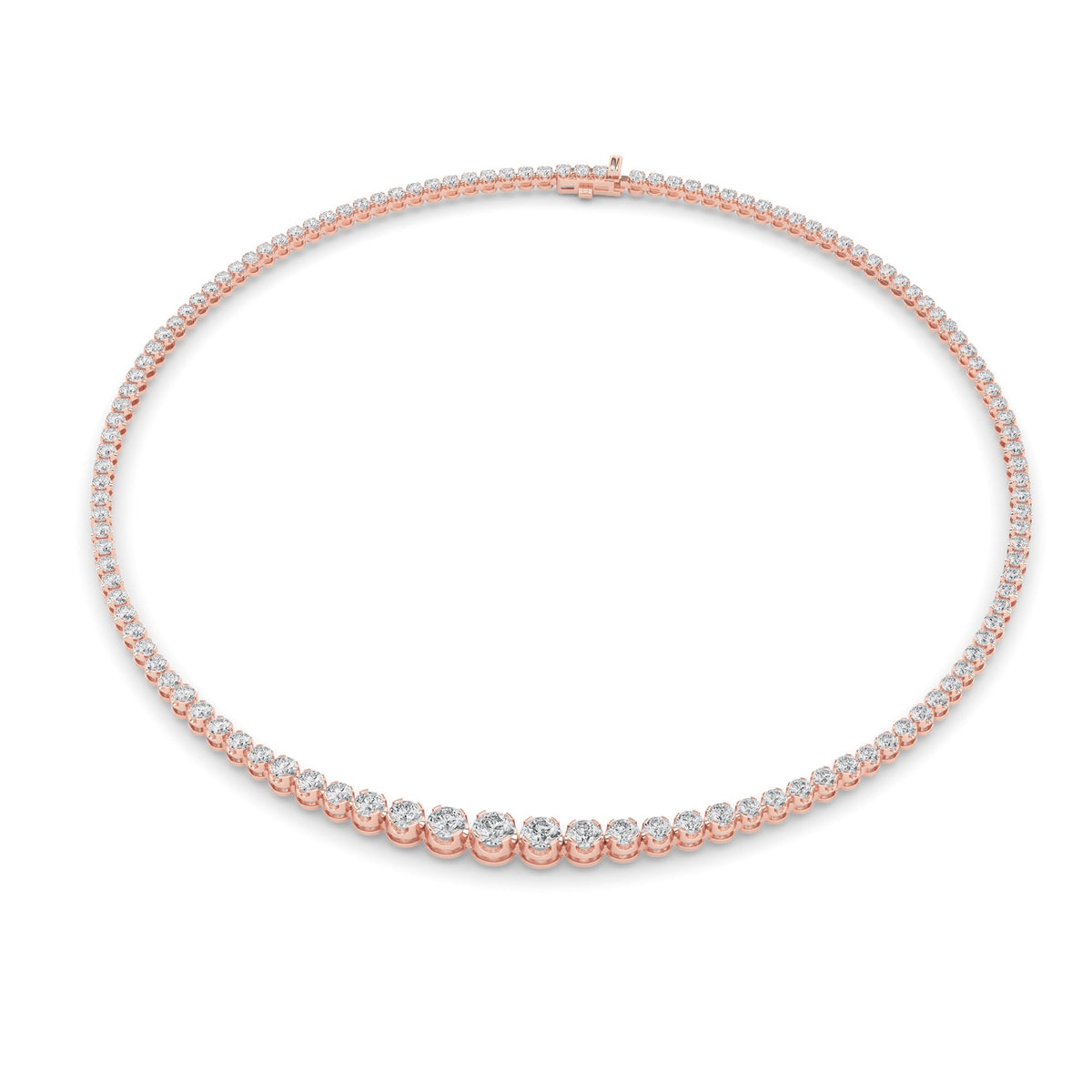 15CTW Round Lab-Grown Diamond Bezel Graduating Full Riviera Necklace 116 Stones