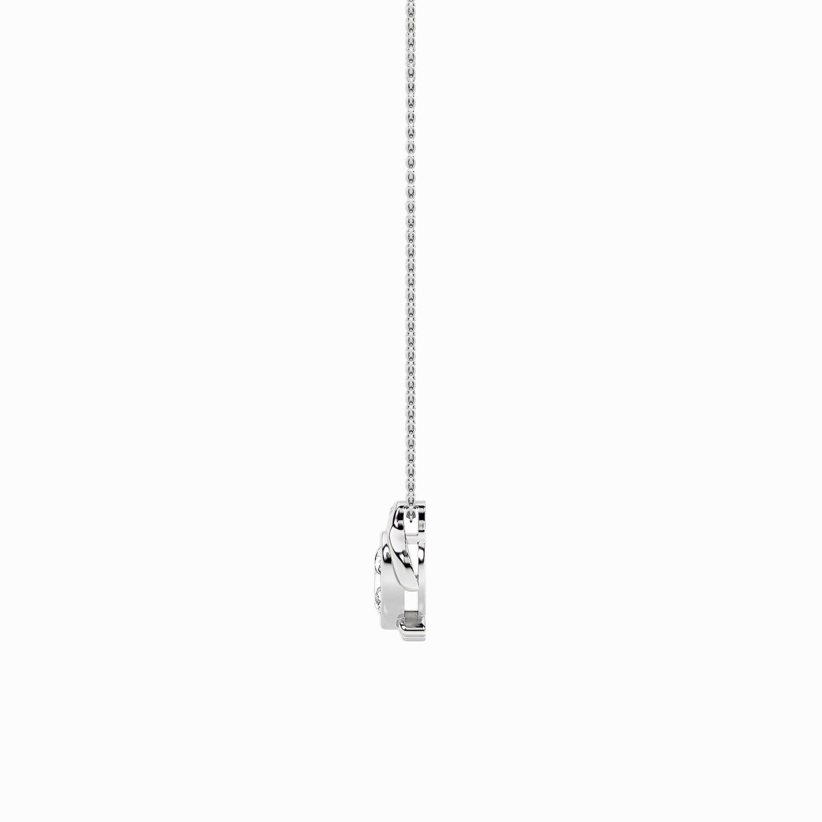 1CTW Oval Lab-Grown Diamond Bezel Flush Pendant 2 Stones