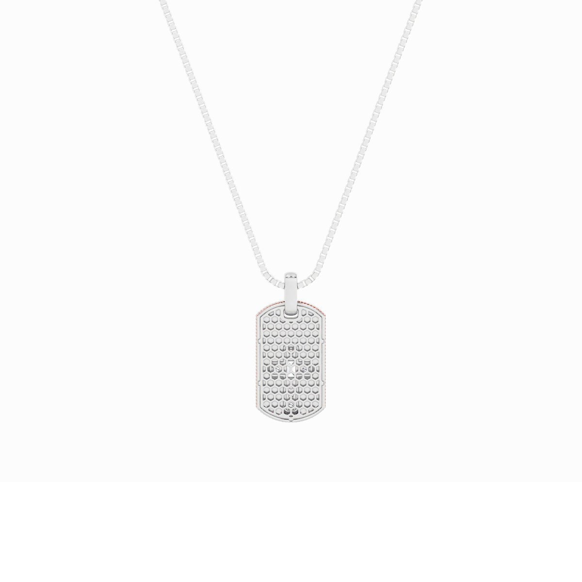 1CTW Emerald Lab-Grown Diamond Prong Dog Tag Pendant 7 Stones