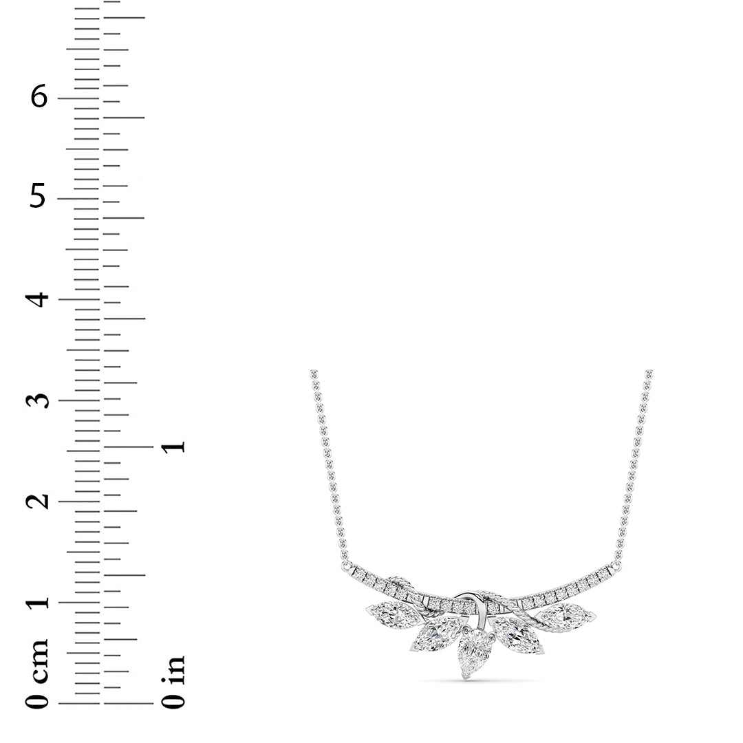 1.5CTW Pear Lab-Grown Diamond Prong Necklace 23 Stones