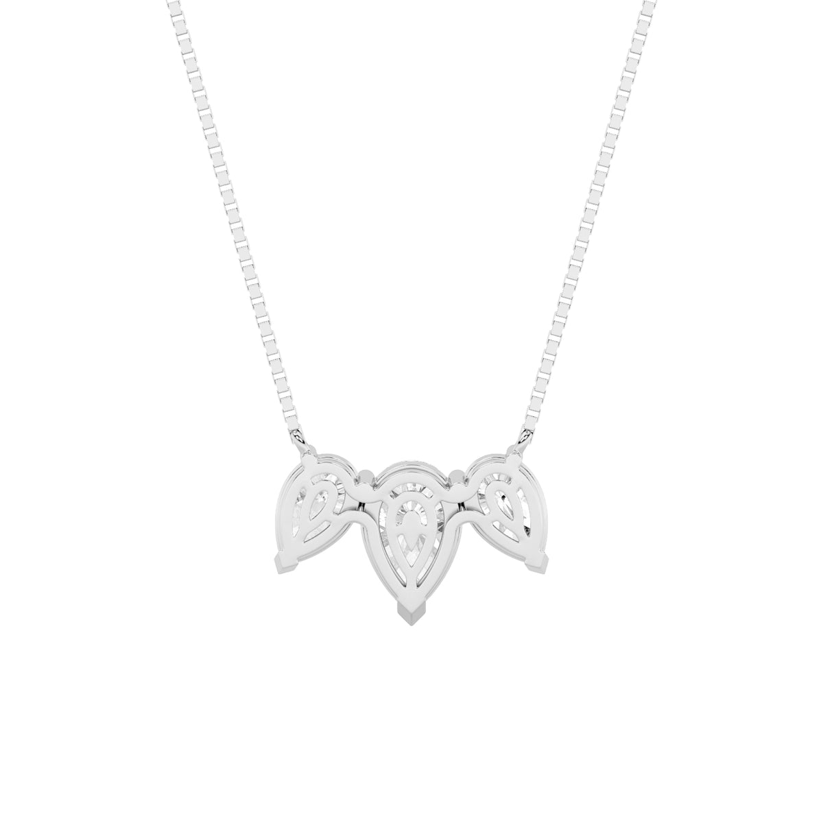 3CTW Pear Lab-Grown Diamond Prong Three Stone Necklace 3 Stones