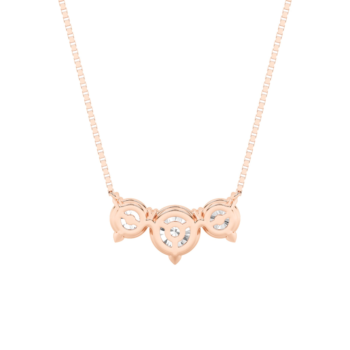 2CTW Round Lab-Grown Diamond Prong Three Stone Necklace 3 Stones