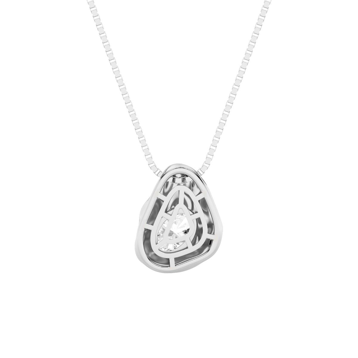 1CTW Oval Lab-Grown Diamond Bezel Organic Design Solitaire Pendant 1 Stone