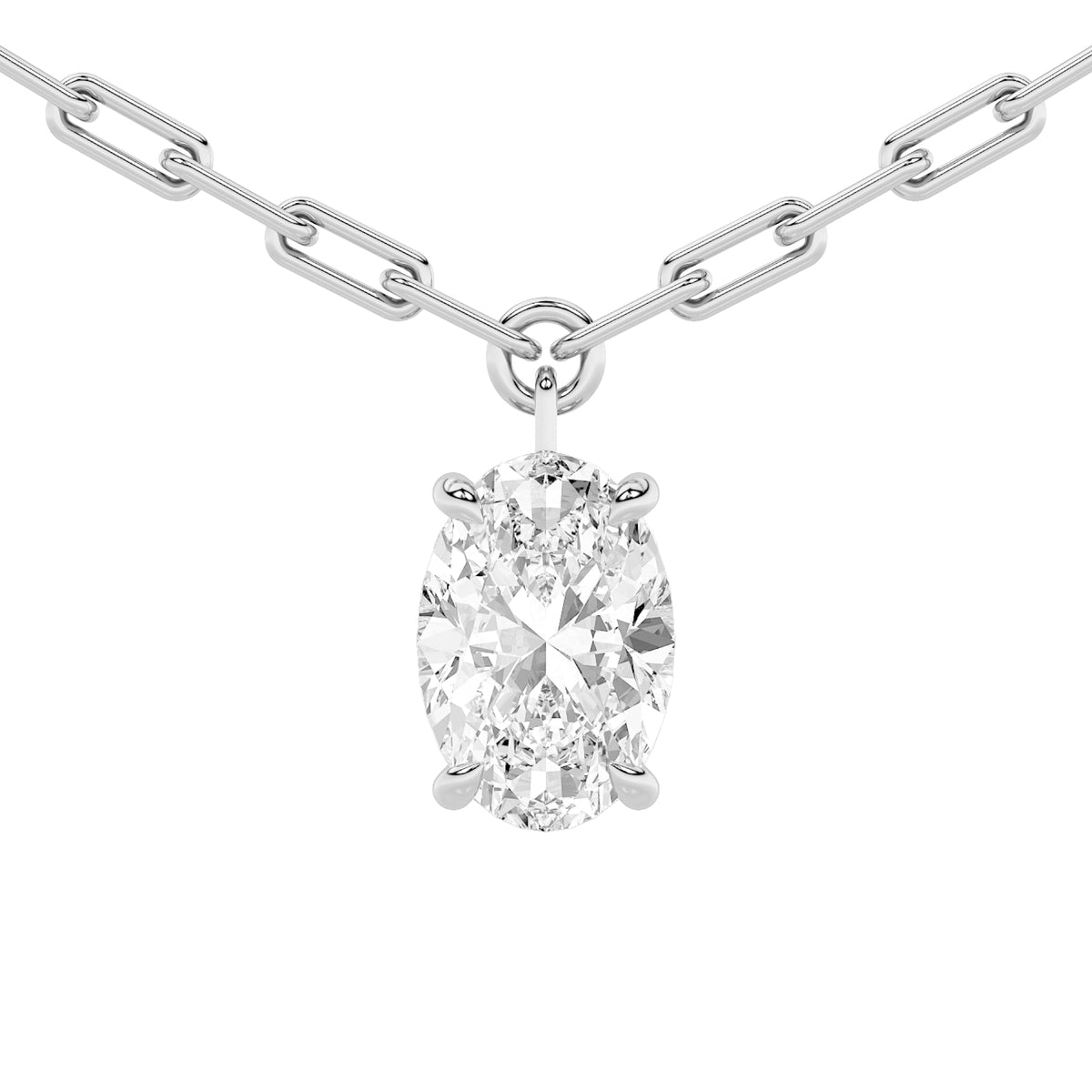 2CTW Oval Lab-Grown Diamond Prong Strata Chic Collection Necklace 16 Stones
