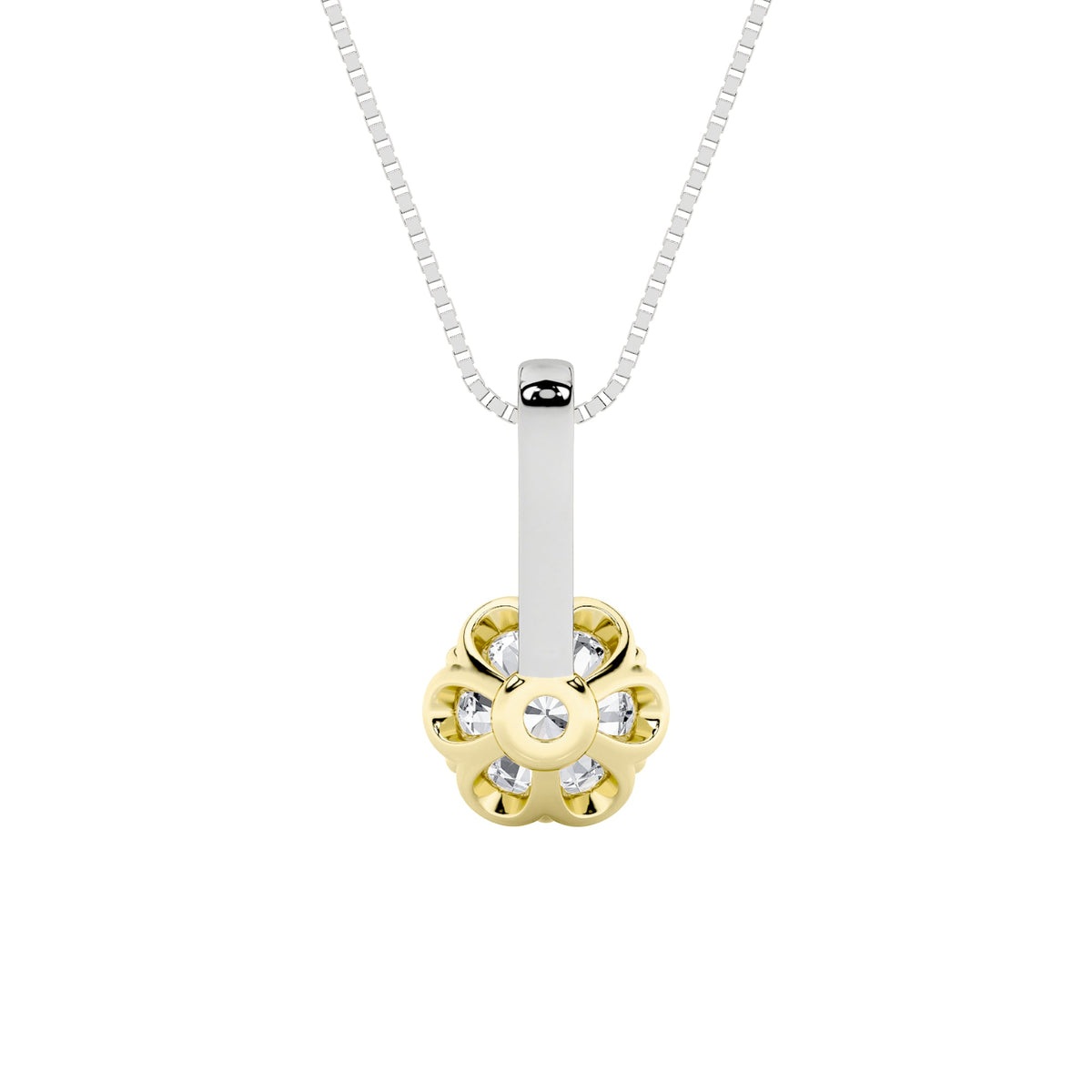 1.5CTW Round Lab-Grown Diamond Prong Two Tone Pendant 6 Stones