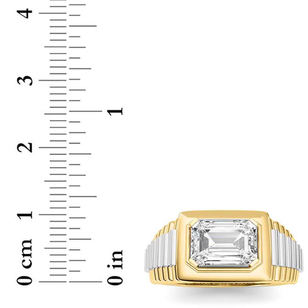 2.5CTW Emerald Lab-Grown Diamond Prong Men's Ring 1 Stone