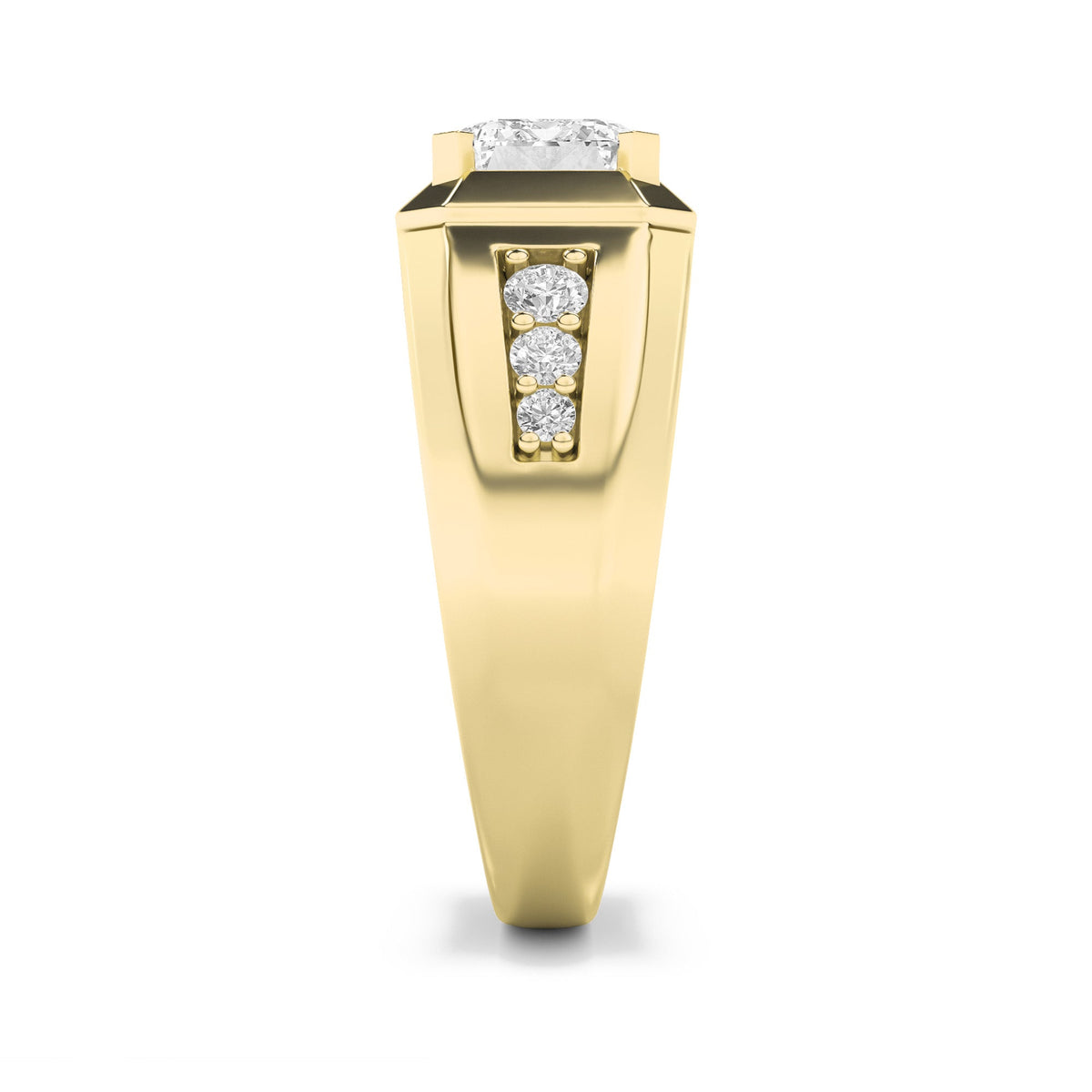 3.5CTW Emerald Lab-Grown Diamond Men's Ring 7 Stones