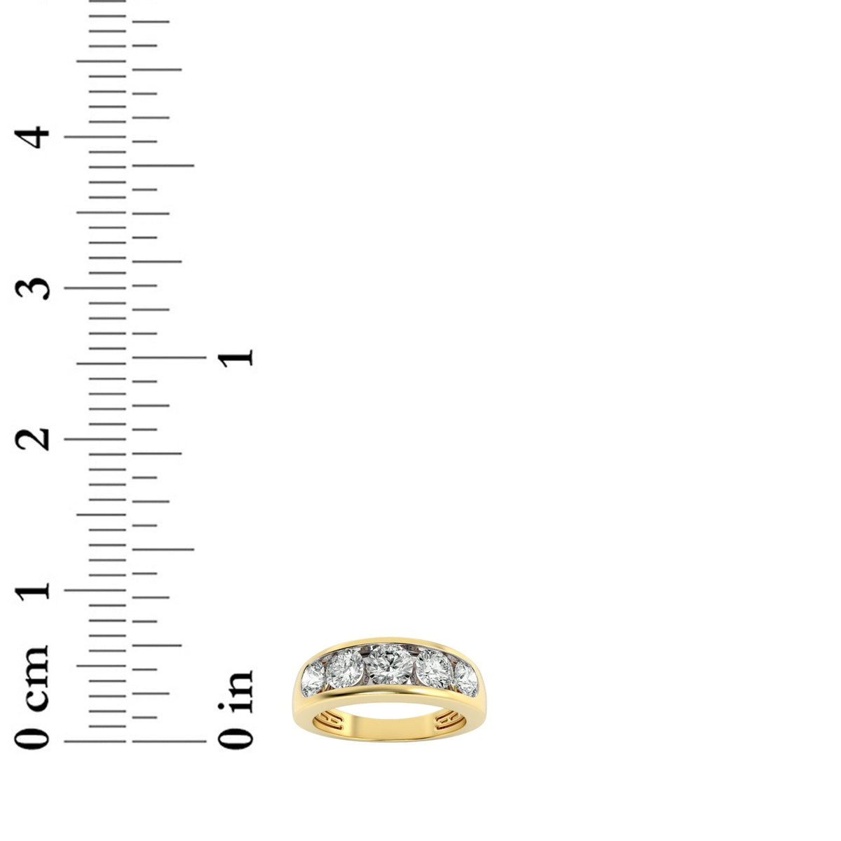 2CTW Round Lab-Grown Diamond Channel Men's Ring 5 Stones