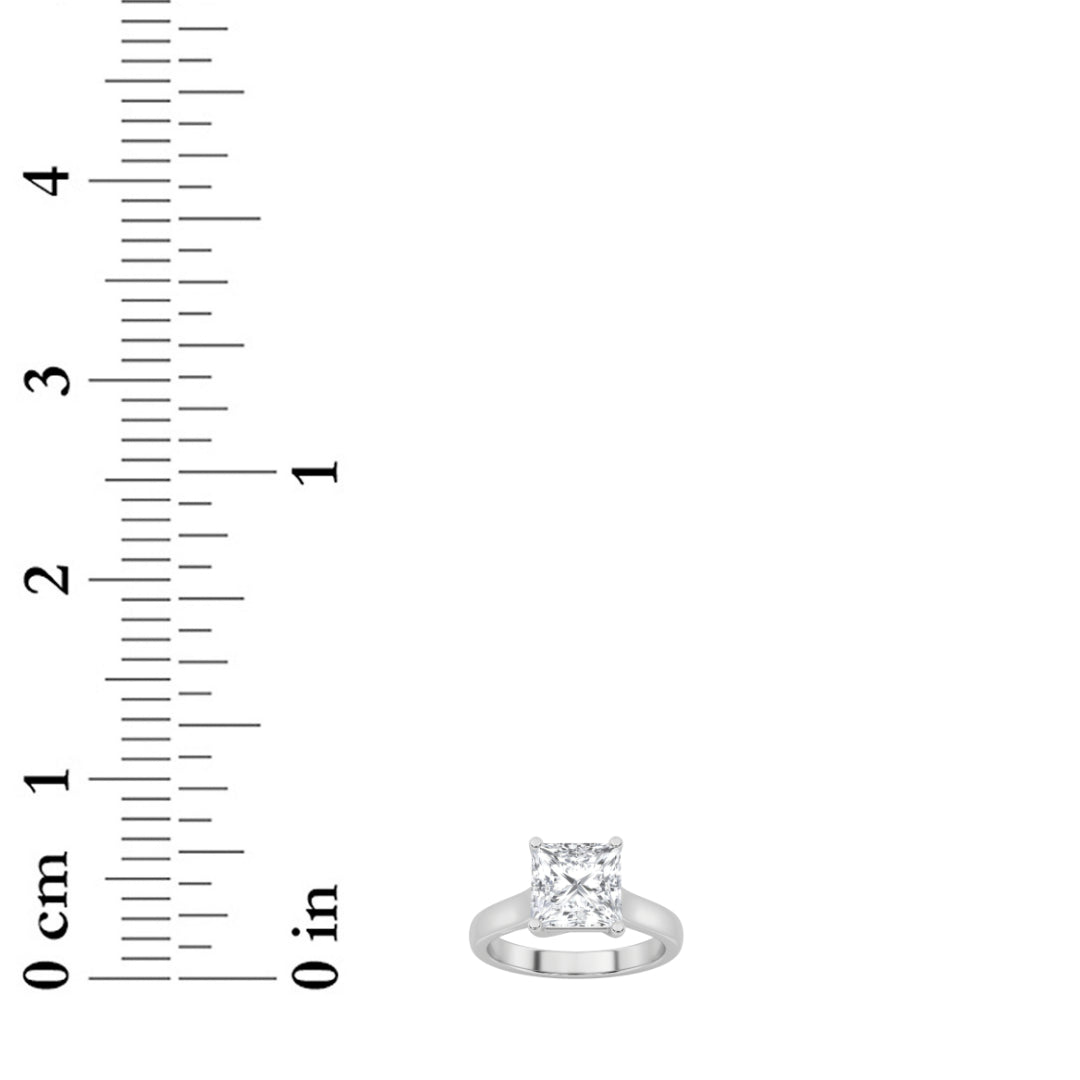 2CTW Princess Lab-Grown Diamond Prong Plain Cathedral Trellis Shank Solitaire Engagement Ring 1 Stone