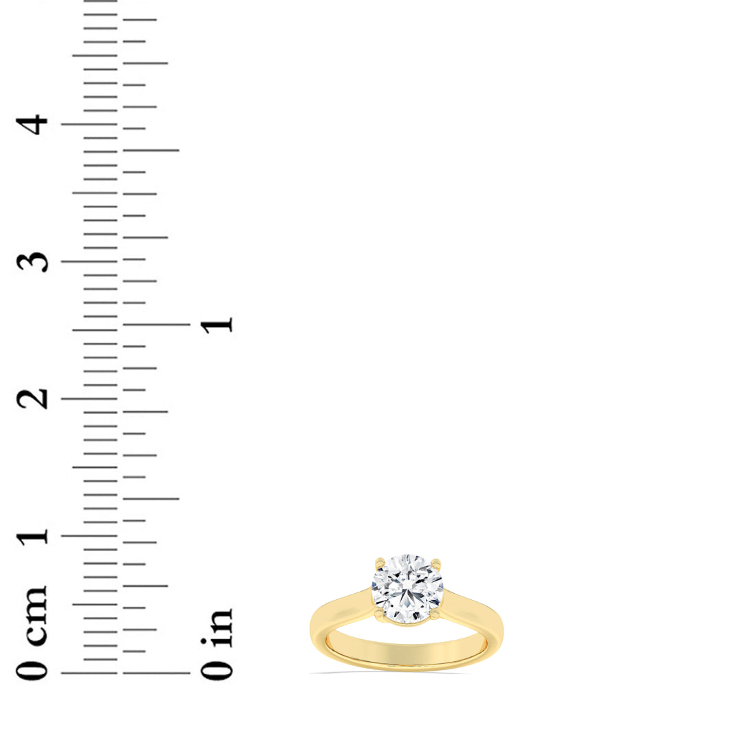 3CTW Round Lab-Grown Diamond Prong Plain Cathedral Trellis Shank Solitaire Engagement Ring 1 Stone