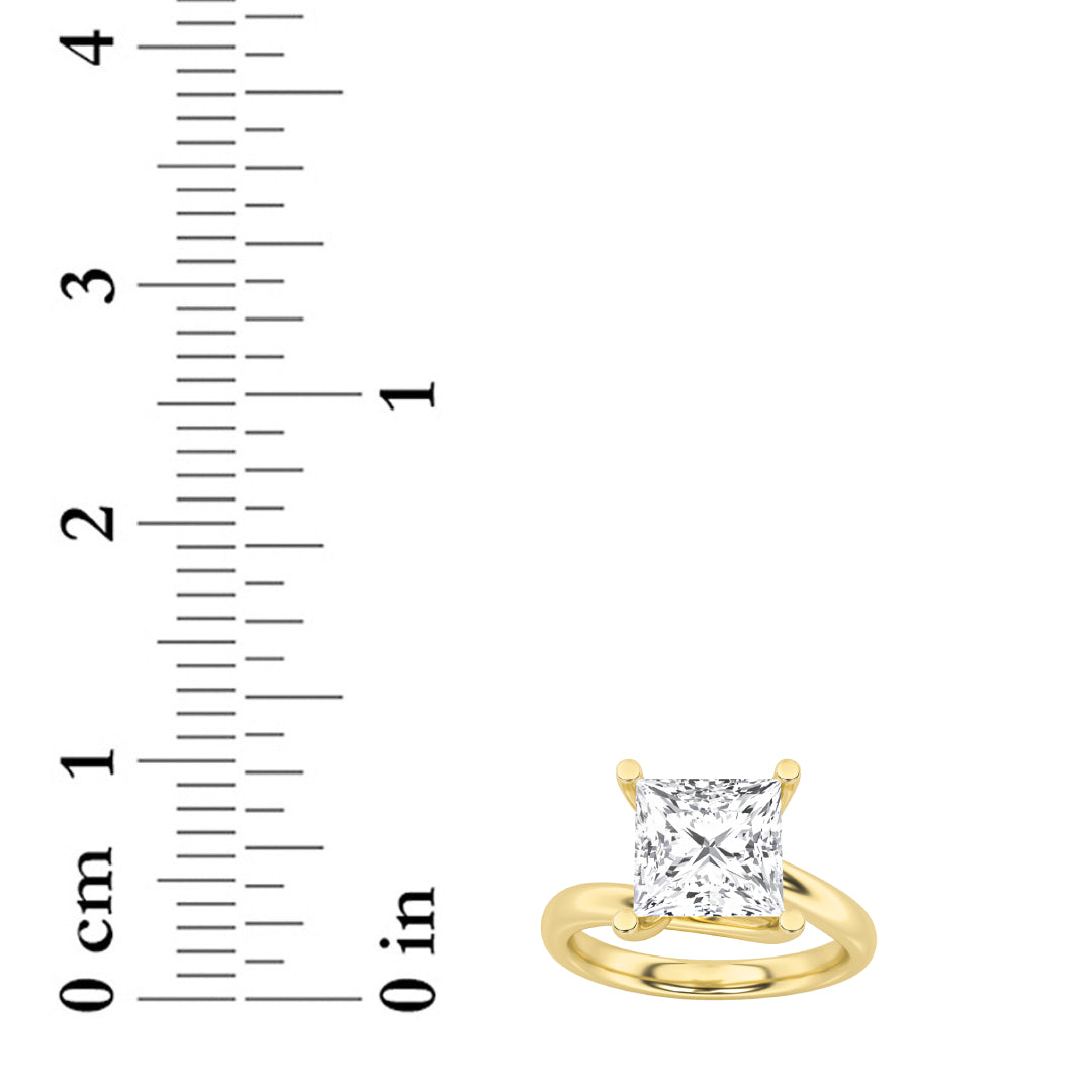 2CTW Princess Lab-Grown Diamond Prong Bypass Shank Engagement Ring 1 Stone