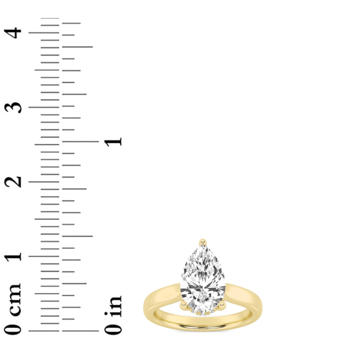 3CTW Pear Lab-Grown Diamond Prong Hidden Halo Cathedral Shank Engagement Ring 18 Stones