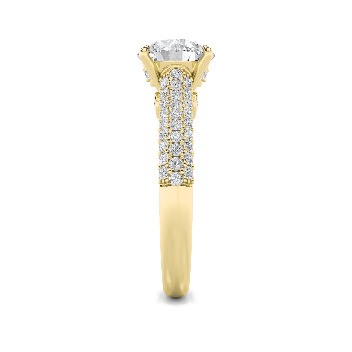 2.5CTW Round Lab-Grown Diamond Prong Hidden Halo Accented Engagement Ring 71 Stones