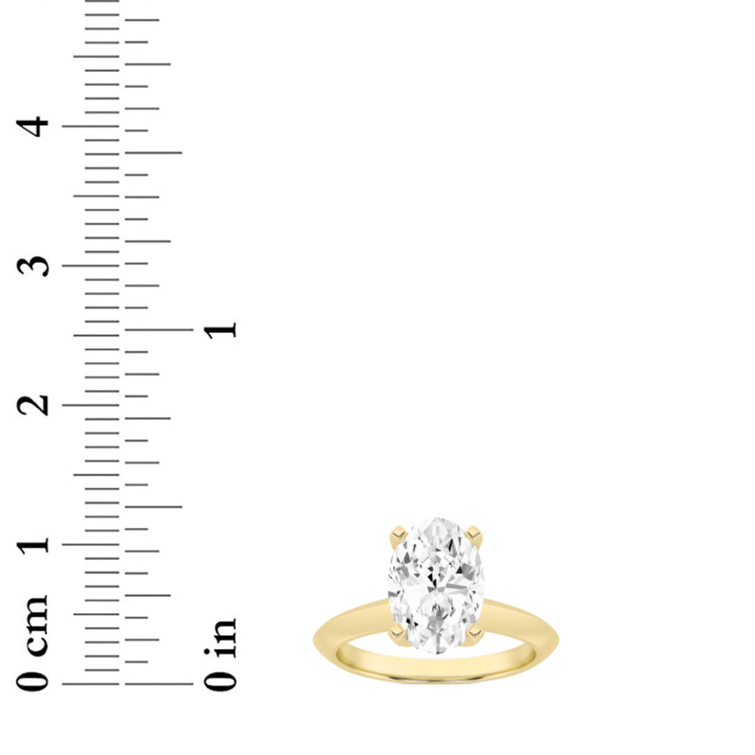 3CTW Oval Lab-Grown Diamond Prong Knife Edge Shank Solitaire Engagement Ring 1 Stone
