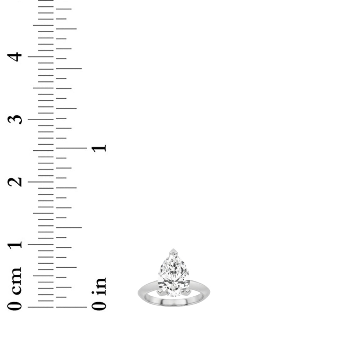 1CTW Pear Lab-Grown Diamond Prong Knife Edge Shank Solitaire Engagement Ring 1 Stone