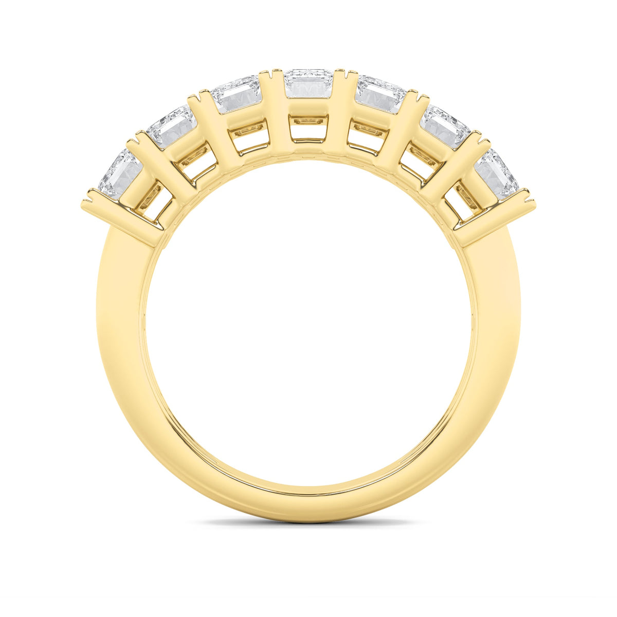 2.5CTW Emerald Lab-Grown Diamond Prong Seven Stone Band Ring 7 Stones