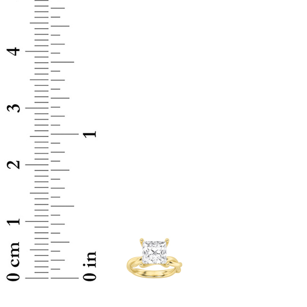 1CTW Princess Lab-Grown Diamond Prong Twisted Shank Solitaire Engagement Ring 1 Stone