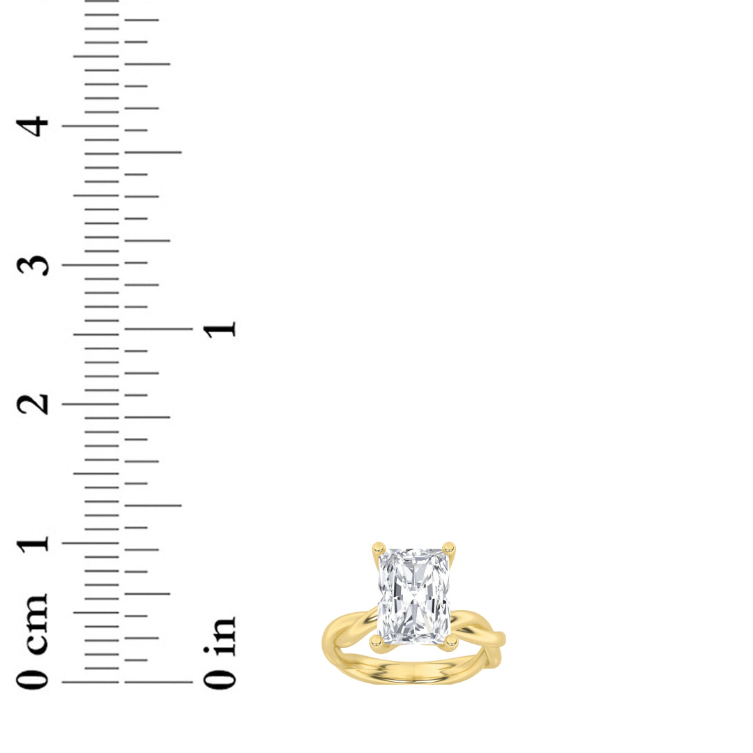 2CTW Radiant Lab-Grown Diamond Prong Twisted Shank Solitaire Engagement Ring 1 Stone