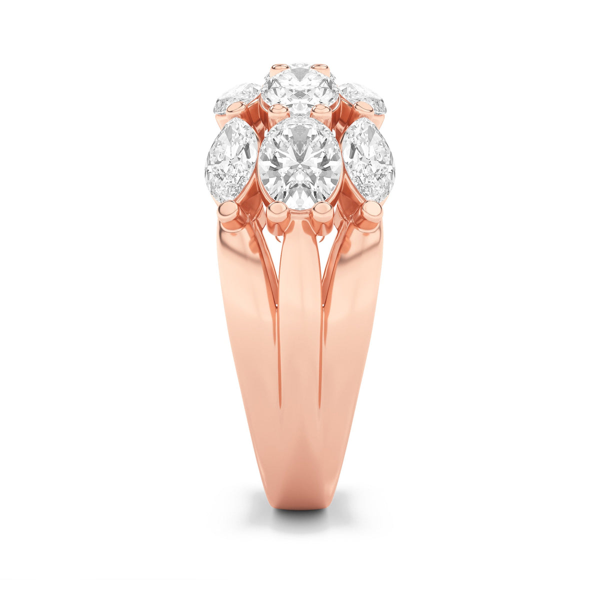 3CTW Oval Lab-Grown Diamond Prong Multi Stone Band Ring 13 Stones