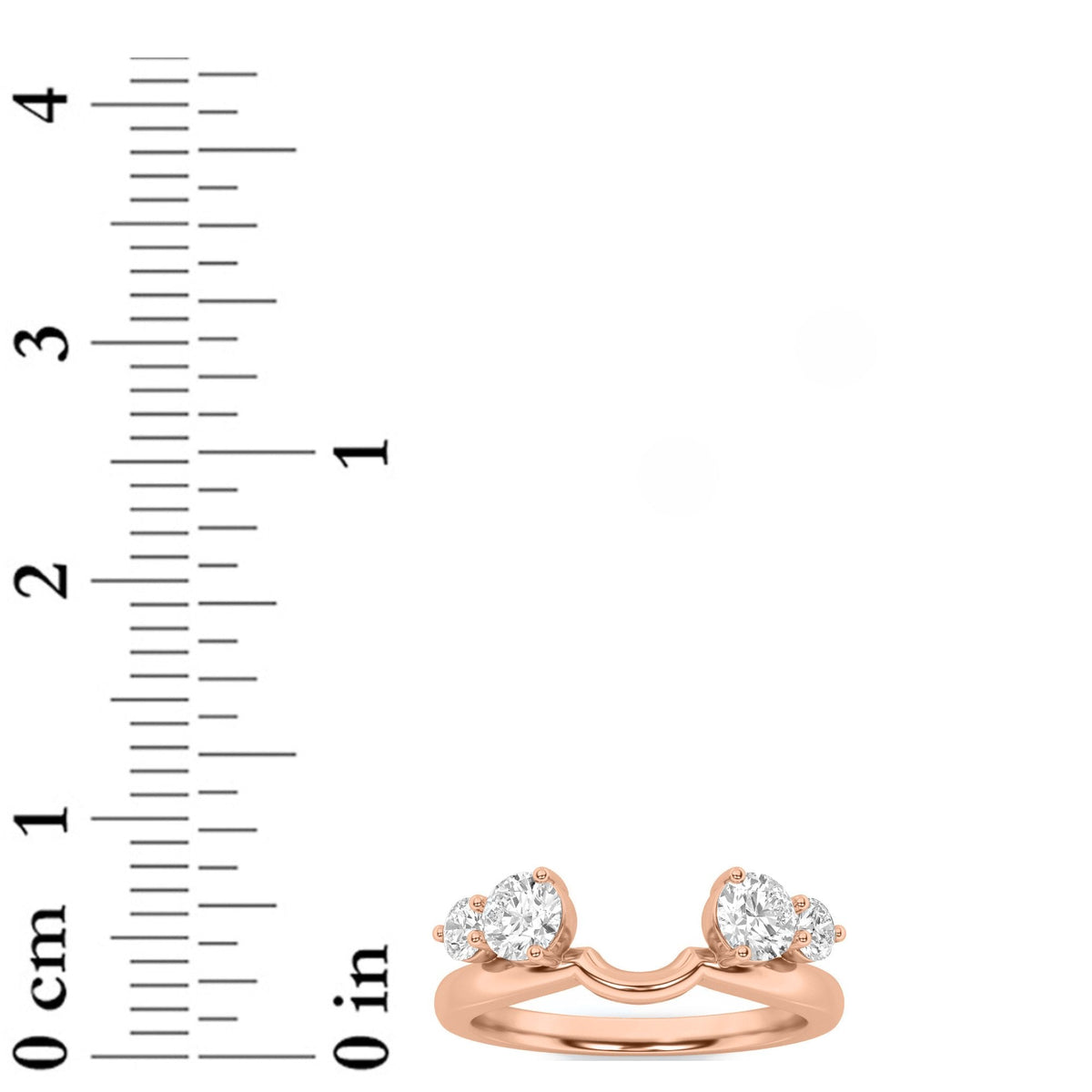 0.75CTW Round Lab-Grown Diamond Prong Fashion Wrap Ring 4 Stones