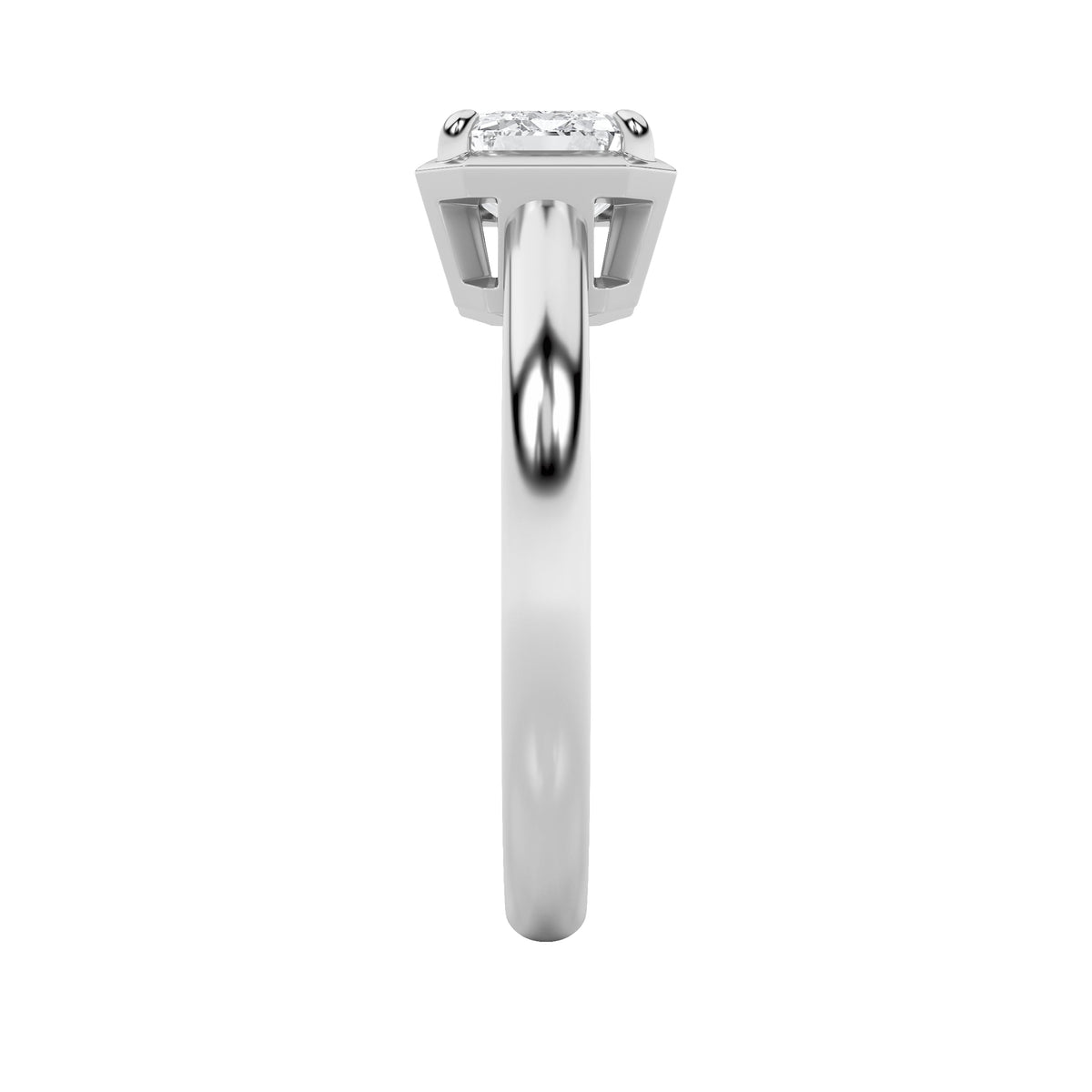 1.5CTW Emerald Lab-Grown Diamond Prong East West Solitaire Ring 1 Stone