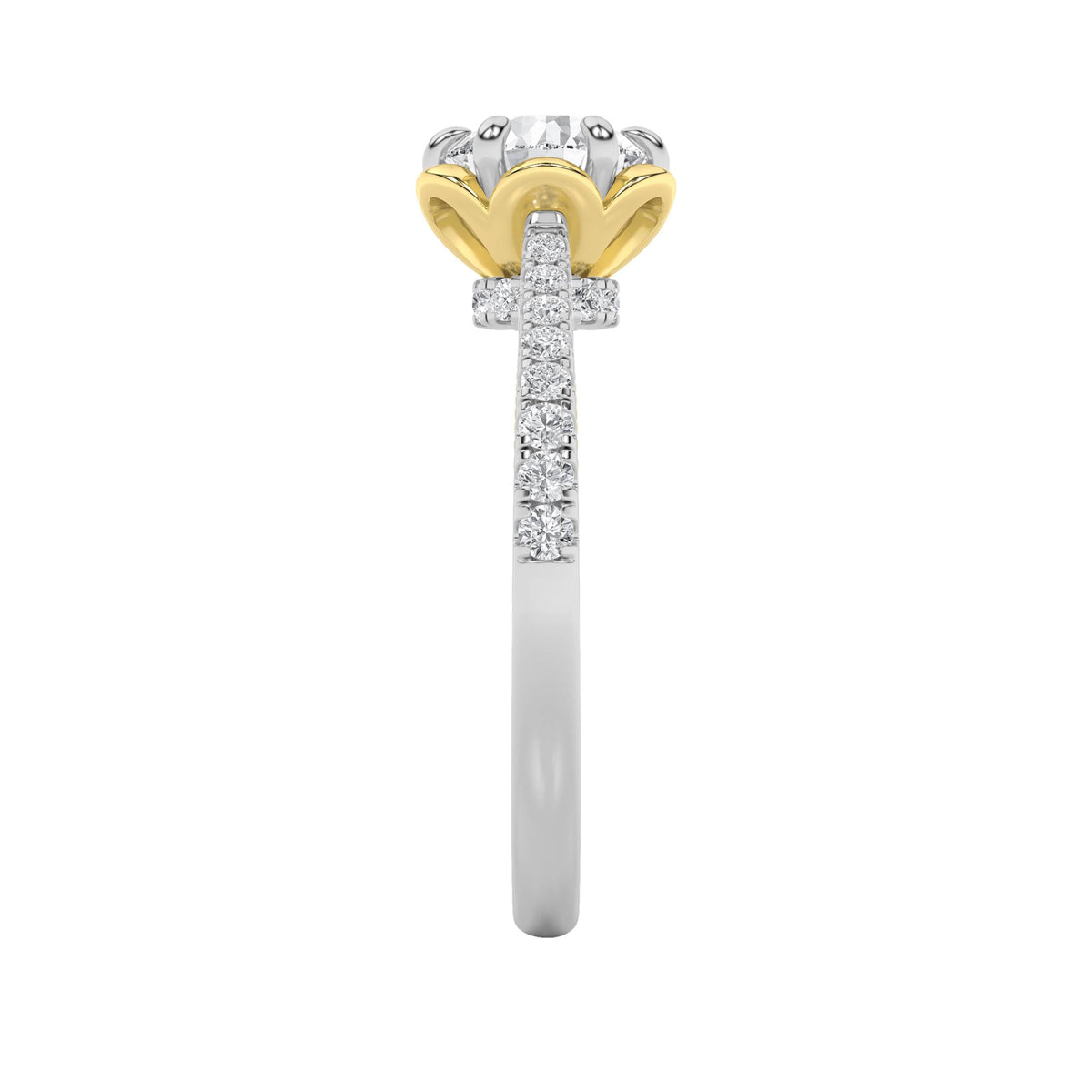 1.5CTW Round Lab-Grown Diamond Prong Solitaire Engagement Ring 27 Stones