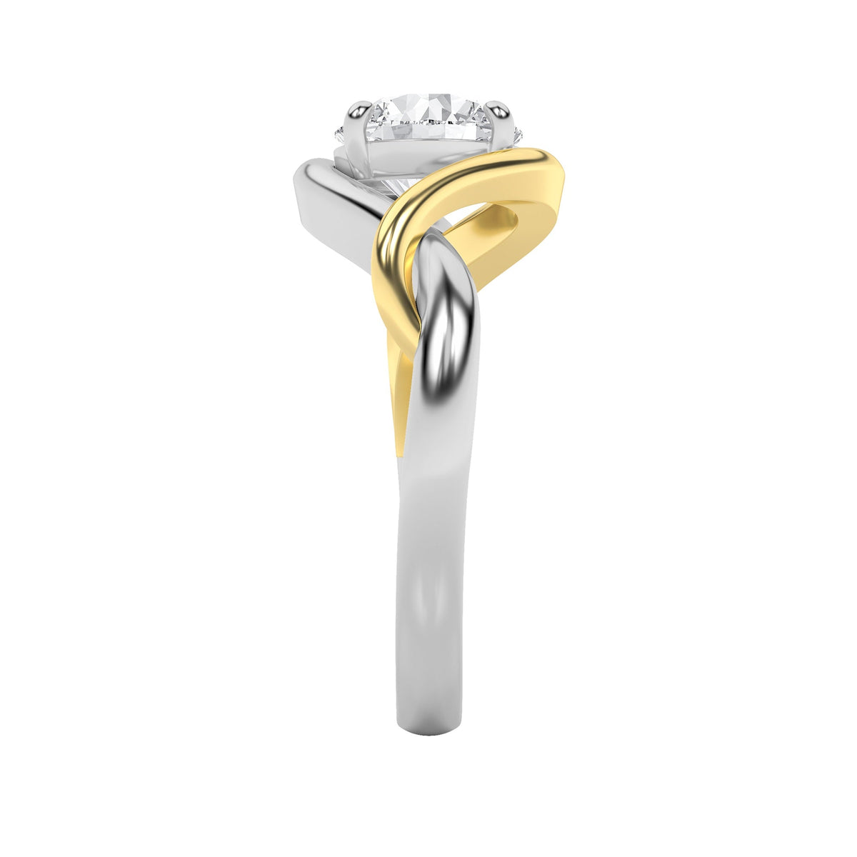 1.5CTW Round Lab-Grown Diamond Prong Two Tone Know Solitaire Engagement Ring 1 Stone