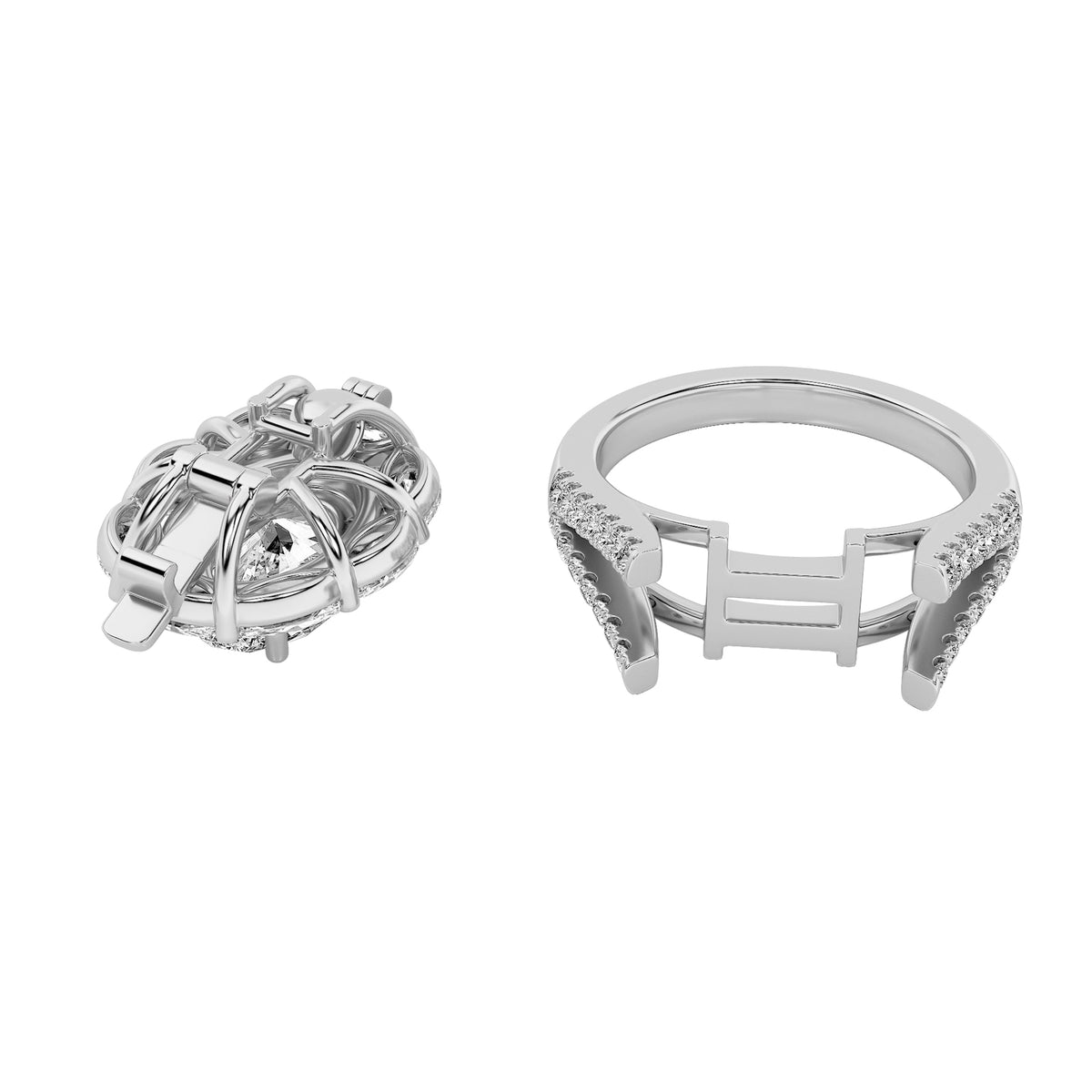 3.75CTW Oval Lab-Grown Diamond Prong Ring 37 Stones