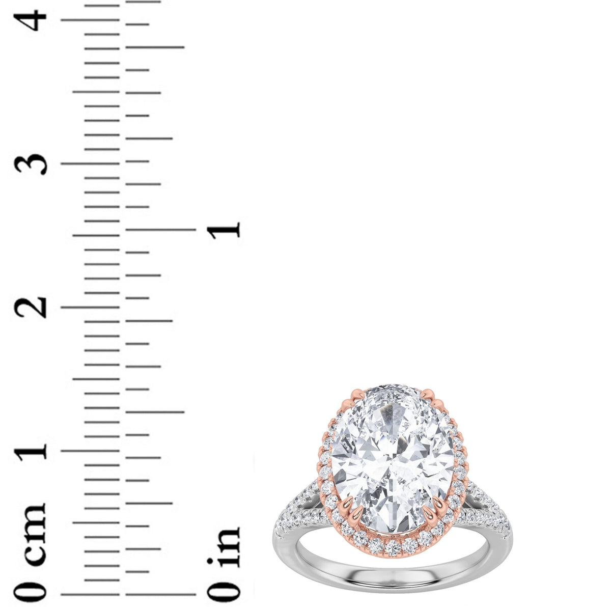 4.5CTW Oval Lab-Grown Diamond Prong Bold Accented Statement Engagement Ring 107 Stones
