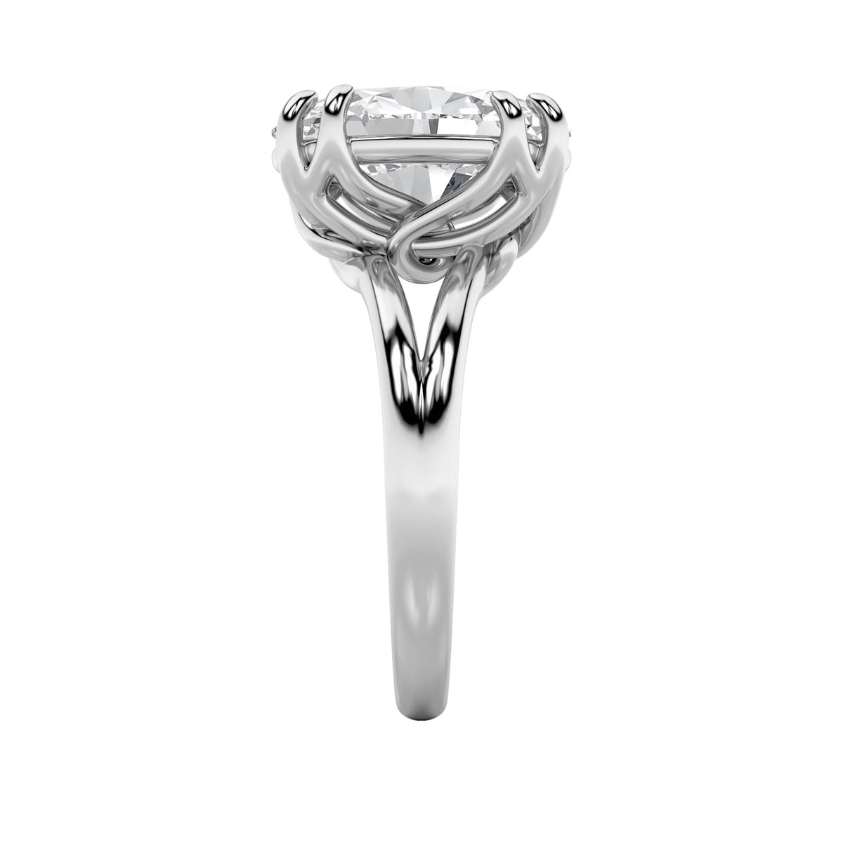 5CTW Oval Lab-Grown Diamond Prong Bold Split Shank Solitaire Engagement Ring 1 Stone