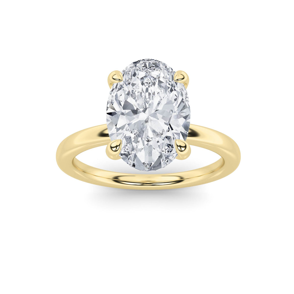1.5CTW Oval Lab-Grown Diamond Classic Solitaire Ring 1 Stone