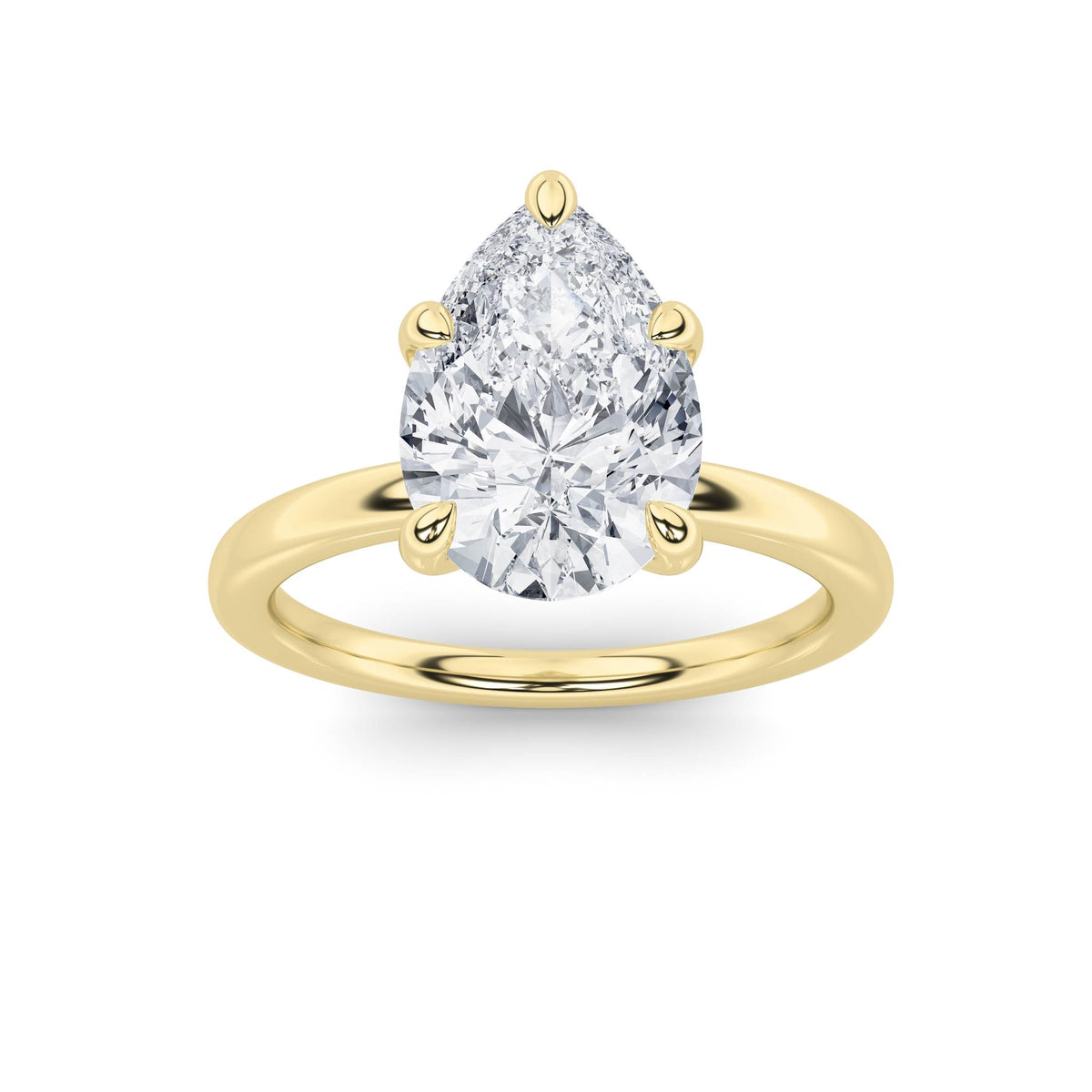 1.5CTW Pear Lab-Grown Diamond Classic Solitaire Ring 1 Stone