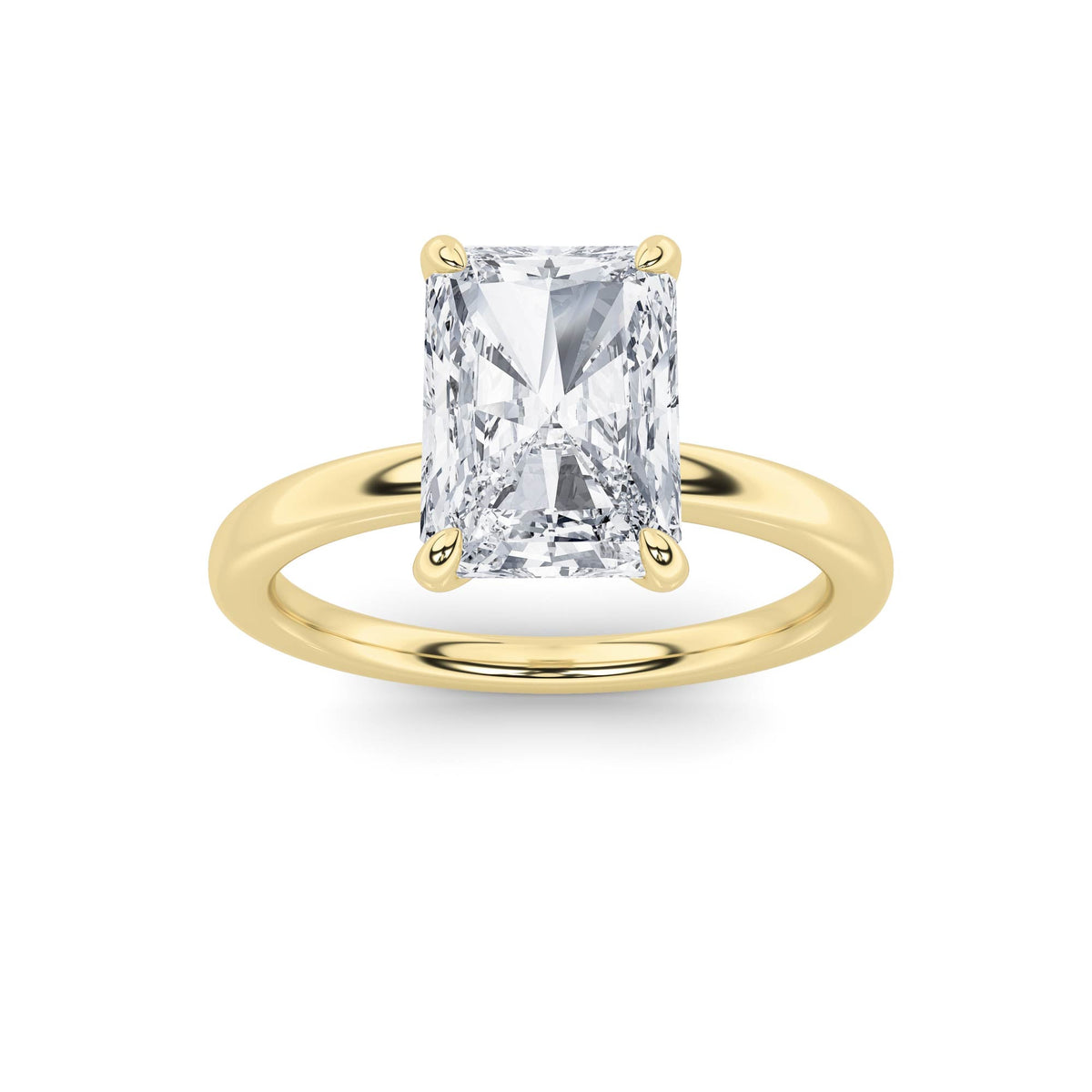 1CTW Radiant Lab-Grown Diamond Classic Solitaire Ring 1 Stone